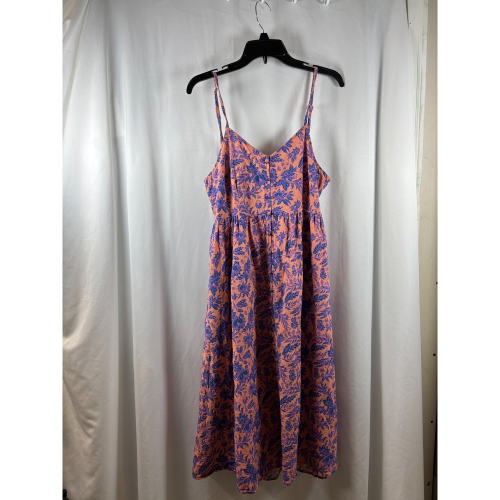 Universal Thread Womens Pink Purple Floral Tie Back Midi Dress Large